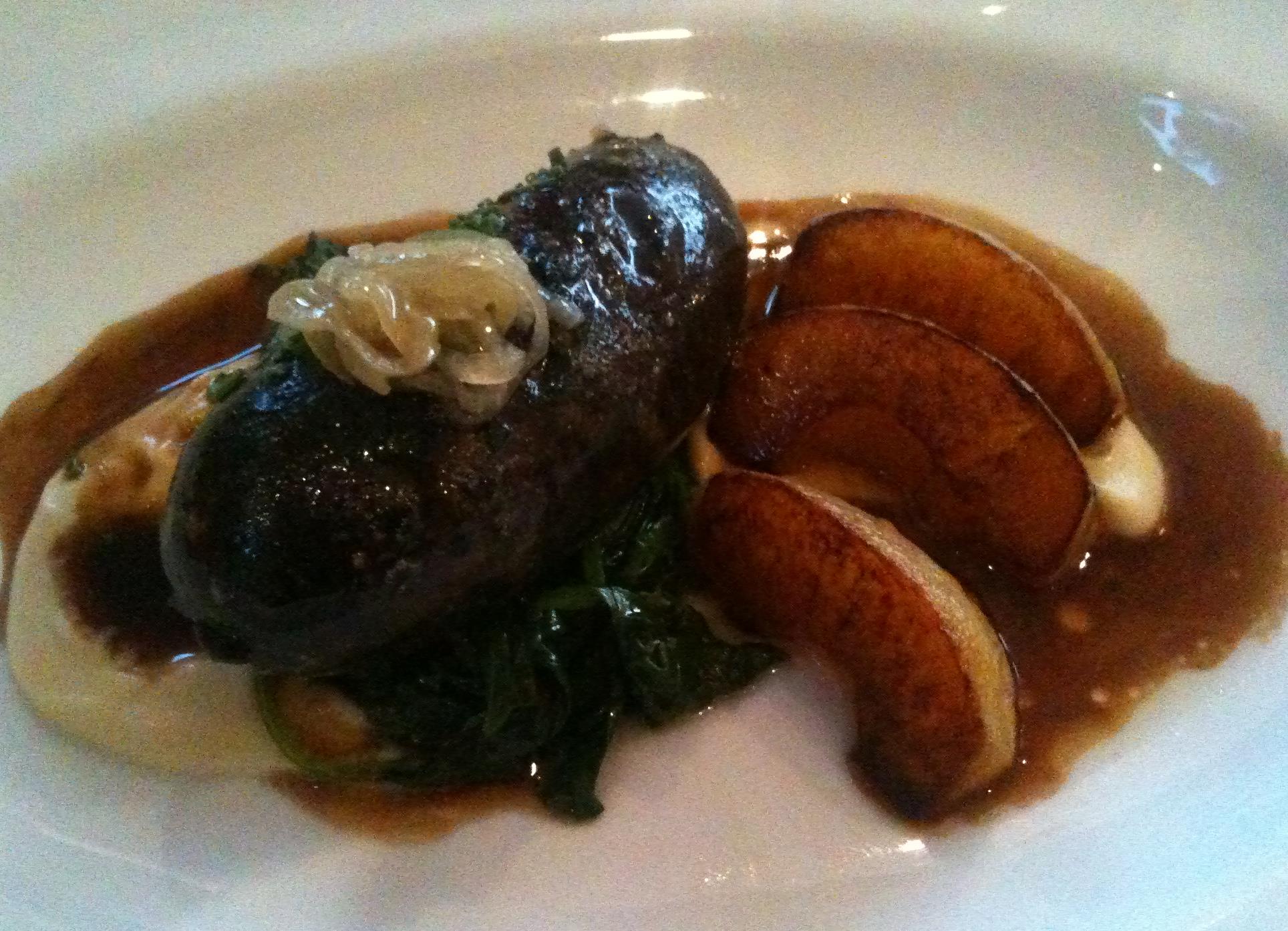 Boudin noir met gekarameliseerde appeltjes